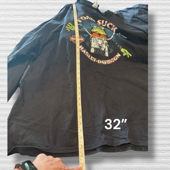Harley Davidson Toad Suck  Long Sleeve Tee 3XL Black Double Side 2011 Conway AK - Picture 6 of 7